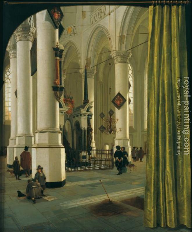 Hendrick Cornelisz Van Vliet : Das Innere der Nieuwe Kerk in Delft mit dem Grabmal des Prinzen Wilhelms des Schweigsamen von Oranien